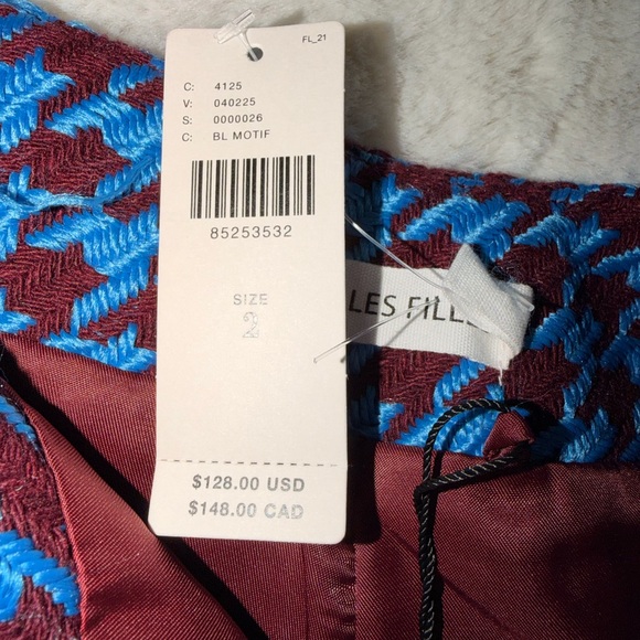 Avec Les Filles Blue and Burgundy Houndstooth Skort size 2 - Picture 4 of 9